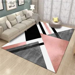Matta nordiska geometriska mattor moderna vardagsrum hem dekoration matta sovrum hall non slip mats rosa dörrmatt lounge matta 160x230 Q240123