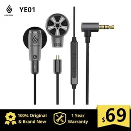 Fones de ouvido LUN SHENG YE01 cabeça plana plug headset HIFI baixo 0.78mm com fio grau de febre com trigo 8 linha substituível tipo pino duplo fone de ouvido J240123