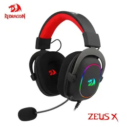 Kulaklıklar Redragon Zeus X H510 RGB Oyun USB Kulaklık Gürültüsü Sınırlama 7.1 Surround Compute Kulaklık Kulaklıkları Mikrofon PS4 J240123