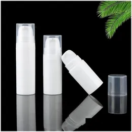 Packing Bottles Wholesale 5Ml 10Ml White Airless Bottle Lotion Pump Mini Sample And Test Vacuum Container Cosmetic Packaging Drop De Dh21M