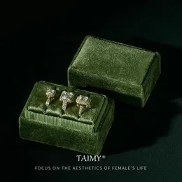Display TAIMY Mini-Samt-Schmuck-Ring-Box Valentinstag Juwelier-Workshop Geschenkverpackung Zubehör für Frauen Etui-Display-Boxen