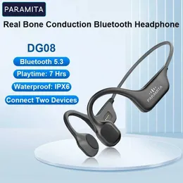 Headsets PARAMITA DG08 Leitungskopfhörer, kabelloses Bluetooth-Headset mit Mikrofon, BT 5.3, IPX7 wasserdicht, für Sport, Lauftraining, Fahren, J240123
