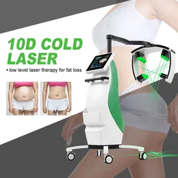 10 Cabeças Rotativas Laser Esmeralda 532nm Laser Verde Máquina de emagrecimento para queima de gordura 10d Max Lipo Laser Fat Dissolve Equipamento de redução de celulite para uso em spa