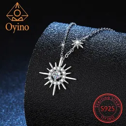 Pendentifs Oyino nouveau S925 argent sterling moissanite diamant pendentif hexagramme chaîne colliers pour femmes