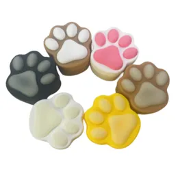 Mini 3ML Nonstick Cat Paw Wax Containers 30*30mm Case Food Grade Jars Silicone Box Smoking Accessories Silicon Storage for Slick Butane Oils Dab Glass Bong Pipe Holder