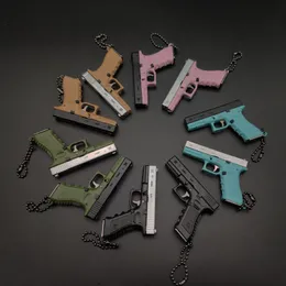 Spielzeugpistole Schlüsselanhänger G17 Legierung Pistole Modell kann nicht schießen für Jungen Erwachsene Geschenke Sammlung Display Jungen Geburtstagsgeschenke 001