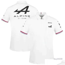 Mens and Womens New Tshirts Formula One F1 Polo Clothing Top Motorcycle Apparel Motorsport Alpine Team Aracing White Black Breathable Teamline Short Sleeve Car