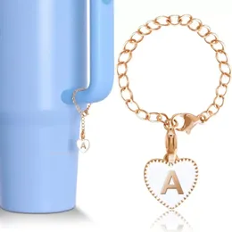 Accessori con ciondoli a lettera per tazza da 40 once ID nome iniziale Ciondolo con maniglia personalizzato per accessori per bicchieri da bicchiere WLL2204