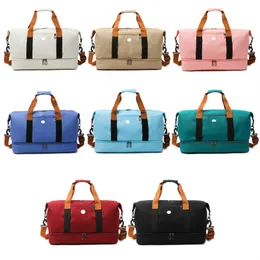 Lu Women Sports Gym Duffel Bag Nylon Sports Ll大型ポータブルジムバッグ週末フィットネストレーニングハンドバッグ