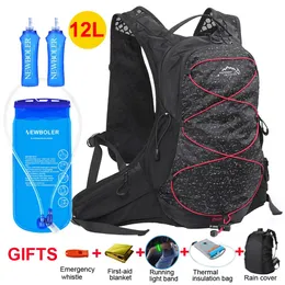 Taschen 12L Laufen Trinkweste Rucksack Männer Frauen Outdoor Sporttaschen Trail Marathon Joggen Wanderrucksack Option Wasserbeutel Flasche