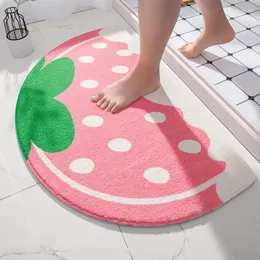 Badematten Cartoon Instagram Niedliche halbrunde Badezimmer wasserabsorbierende Bodenmatte Eingangsfuß