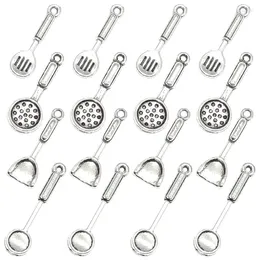 Charms 40pcs Mixed Cooking Ladle Shovel Spoon Alloy Metal Antique SIlver Color Kitchen Tool Pendants For DIY Jewelry Making