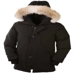 Real Wolf Fur Mens Womens Canadianss Goose Down Jacket Inverno Quente Chateau Parka Com Capuz À Prova de Vento Resiste Extremamente Weather-In Casaco