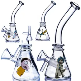 Cute Cartoon Hookahs Beaker Base Bongs Shisha Dab Rigs Oil Burner Glass Water Pipes Cyclone Percolator Glass Bubbler Beaker Bong Bent Neck 10mm