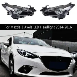 Front Lamp Car Accessoires Auto Parts för Mazda 3 Axela LED-strålkastarmontering 14-16 Dagsljus Dynamisk streamer Turn Signal