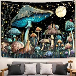 Tapeçarias psicodélico cogumelo tapeçaria adivinhação psíquico pendurado na parede hippie boho bonito decoração do quarto tapeçarias mágicas arte decoração de casa