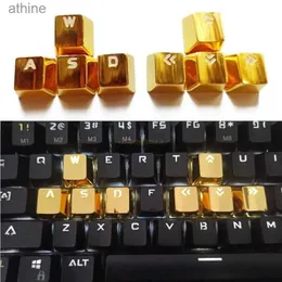 Teclados Teclados Metal Keycap Set Liga de Zinco Teclado Mecânico Keycaps Backlit Keycaps 8 Teclas para WASD Direções Teclas Teclado Drop Shipping YQ240123