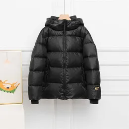 Women's Down Parkas High Quality Black Gold Down Jacket Short Women's 2023 Autumn/winter New Couple Warmth Thickened White Duck Down Glossy and Versatile Z19k