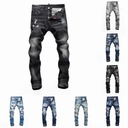 Jeans da uomo Jean Design alla moda e alla moda unico Denim Jeans da uomo Pantaloni slim fit blu neri 2024