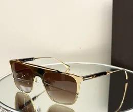 مستطيل أعلى نظارة شمسية ذهبية بني تدرج بني رجال Sonnenbrille ظلال Sunnies Gafas de Sol UV400 Eyewear مع صندوق