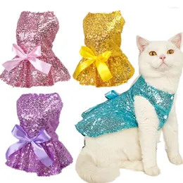 الكلاب Apparel Cat Cat Coat Sequir Skirt Pet Loticing Supplies Spring Autumn Style Princess Dress Wedding Holdy Clother Product