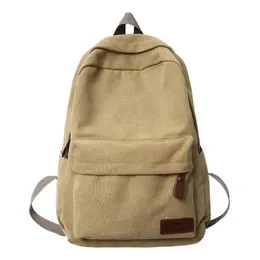 Taschen solide schwarze Leinwand -Rucksäcke 100% Baumwoll Freizeit oder Reisetaschen Unisex große Kapazitätspakete Mode einfache Schultaschen