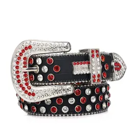 Cintura da uomo designer cintura bb rosso e bianco diamante artificiale decorazione scintillante cinture da donna con strass cinturon ceinture p299m