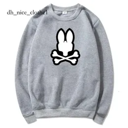 Психологический кролик Fun Rabbit Printing Hoodies Хлопок Bad Bunny с капюшоном Фиолетовый свитер с капюшоном Спортивные толстовки Мужские пуловеры 2528 Толстовка с капюшоном Psycho Bunny