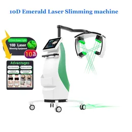 10D Lipo Laser Fat Removal Machine Emerald Laser Slimming Device Body Shaping Fat Reduction Skin Tightening Equipment 2 Years Warranty