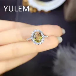 Yüzükler Yulem lüks oval tarzı Alexandrite Ring 7x9 mm Doğal Değerli Gem Değişimi Renk Katı 925 Gümüş Takı İyi Hediye