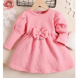 Abiti da bambina 1-6 anni Abito da principessa con fiocco in rilievo per bambina Autunno Inverno Abito da bambina a maniche lunghe per bambina Abito da ballo alla moda per bambina