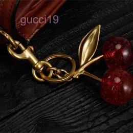 Portachiavi cristallo ciliegia stili colore rosso donna ragazza borsa ciondolo auto accessori moda borsa frutta decorazione HFVE HFVE CL66 O0UV TVYZ 3JLA