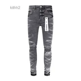 Jeans da uomo pantaloni moda grigi stropicciati streetwear da uomo strappati lunghi NZJD