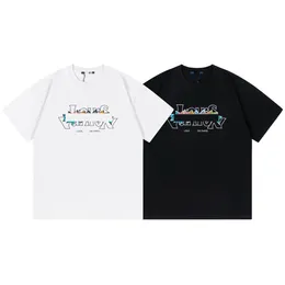 24ss Verão Casal Camisetas Designer Camisetas Casuais Homens e Mulheres Camisetas com Monograma de Algodão Manga Curta Amantes Roupas de Hip Hop