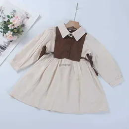 Girl's Dresses Menoea Baby Girls Fall Clothes 2023 New Korean Style Shirt Dresses for Kids Girl Patchwork Long Sleeve Costumes Toddler Clothing