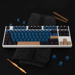 Teclados Teclados GMK 130 teclas Blue Samurai English Keycaps DYE SUB Mx Switch Teclado de jogo mecânico Cherry Profile Keycap ISO ENTER Anne GK61 YQ240123