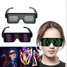 LED Glasses Party Classes Luminous USB Charge Neon Glass Glash Flowing Christmas Flighting Light Glow Halloween Supplies 240118