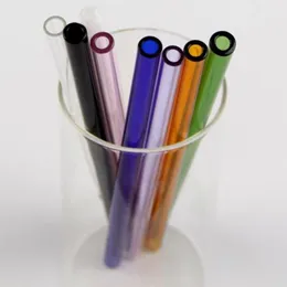 Colorful Pyrex Glass Drinking Straw Colorful Glass Drinking Straws Wedding Birthday Party Supplies Diameter 8mm 12pcs3361