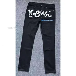2023 Kusbi Jeans Mens Designer Pantaloni Ksb Uomo Primavera/estate Lavato Indossato con fori Slim Fitting Stretch 30-4085zfovir Ai
