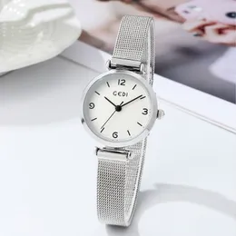Женские простые сетчатые часы из нержавеющей стали со стильными повседневными водонепроницаемыми кварцевыми часами Montre de luxe, подарки A6