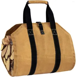 Storage Bags Camping Firewood Bag Oil Wax Canvas Ultralight Handbag Wear-Resistant Outdoor Picnic Multi Purpose 405G