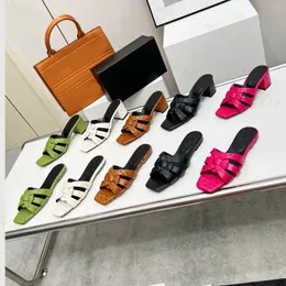 Women Sandals Flat Tribute Sandals Woman Sliders Slippers Genuine Leather Slides with Intertwining Straps Shoes