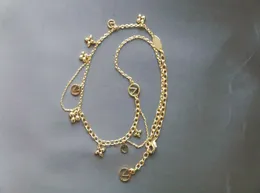 Europa América versión alta señora mujer borlas muchas letras flor con cadena encanto collar floreciente M648552546136