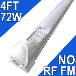 Luz LED para lojas 4FT 72W 72000LM 6500K Luzes de garagem com refletores, luzes LED conectáveis de 4 linhas para lojas, iluminação de teto com cobertura leitosa, acessório integrado T8 usastock