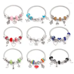 Bangle moda simples vitrificada gem grânulos chave bloqueio amor pendurado pulseira luz luxo vintage para mulheres jóias presente