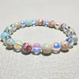 MG1825 New Design 8 MM Sea Sediment Jasper & Aura Quartz Bracelet Chakra Healing Gemstone Friendship Jewelry