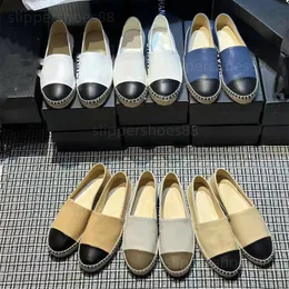 Espadrilles kadınlar için tasarımcı elbise ayakkabıları lüks moda espadrille loafers deri tüvit platform topuk bale daireler kap ayak parmak tuval gündelik loafer ayakkabıları 35-42