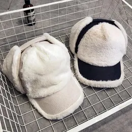 Beralar Bombacı Şapkalar Erkekler ve Kadınlar Kış Beyzbol Kapağı Kuzu Peluş Kulak Koruma Casquette Gorras Para Hombres Kapaklar