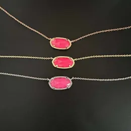 Mode smycken kendrascotts halsband Elisa -serien Instagram stil enkel och färsk rosa rododendron rosa azalea krage kedja halsband för kvinnor