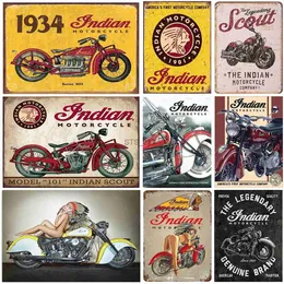 Metal Painting Metal Tin Signs Indian Motorcycles Scout Est 1901 Decoration Iron Pain G Metal Decorative Wall Art Vintage Signs Garage Club Bar